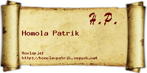 Homola Patrik névjegykártya
